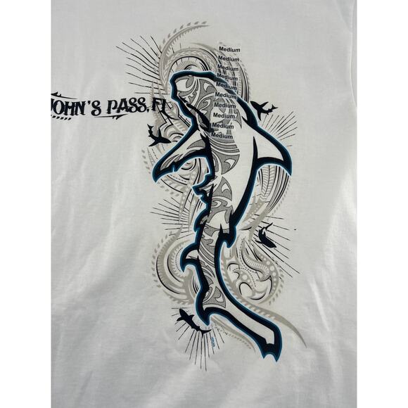 Del Sol Shirt Adult Medium White Short Sleeve Color Changing Florida Shark New - Picture 2 of 6